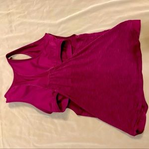 Athleta maroon tank top cutout back sides